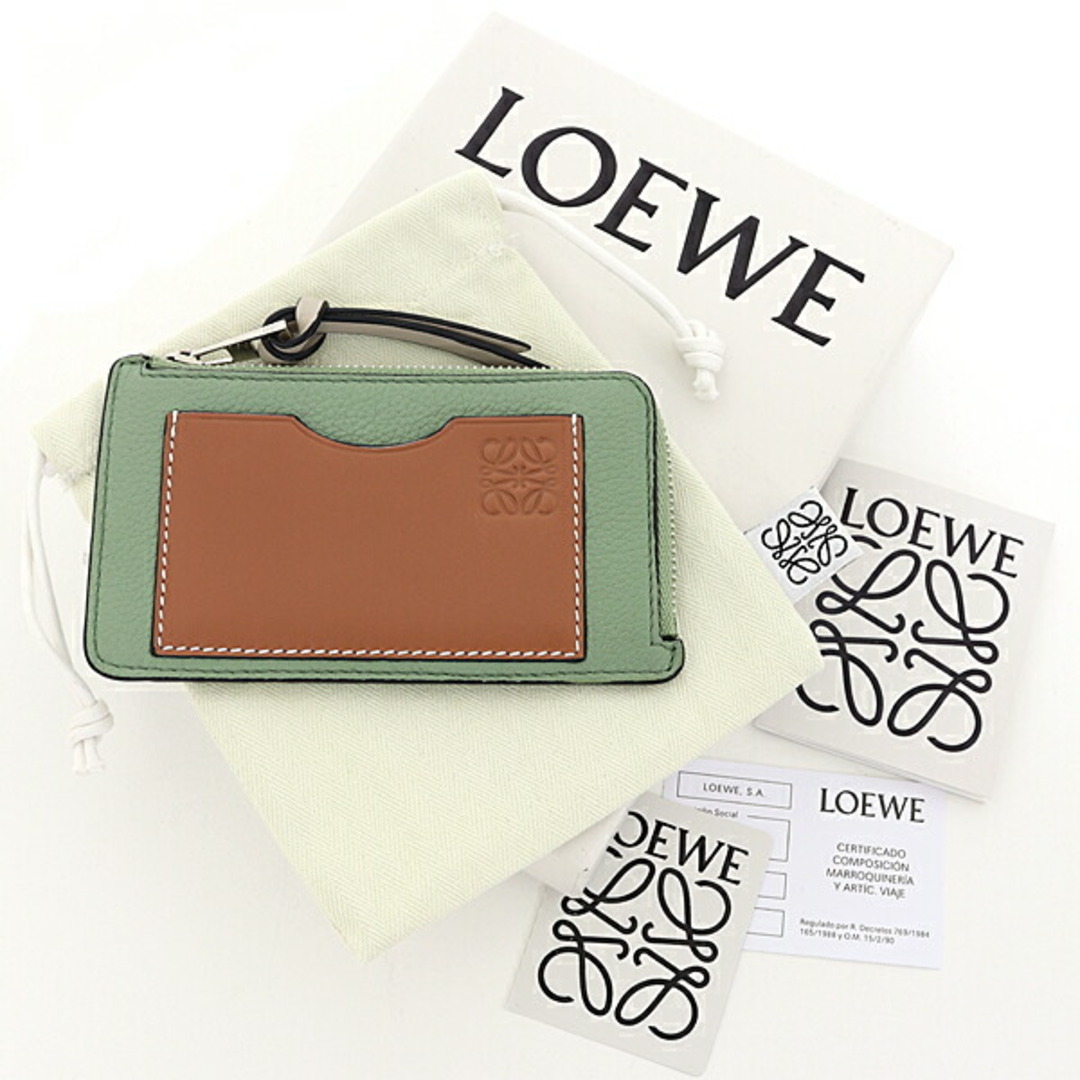 LOEWE(ロエベ)のロエベ LOEWE コインカードホルダー 小銭入れ カードケース ソフトグレインカーフ C660Z40X04 ローズマリー タン 未使用品 レディースのファッション小物(財布)の商品写真