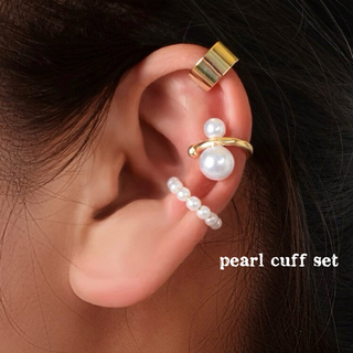 3piece fake pearl cuff(イヤーカフ)
