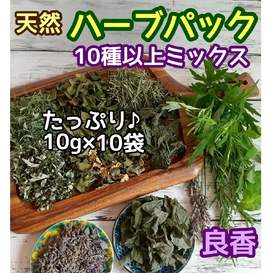 天然 和ハーブバスパック 【10g×10袋】10種以上♪ ◎ハーブ湯 ハーブ蒸し ハンドメイドのフラワー/ガーデン(ドライフラワー)の商品写真