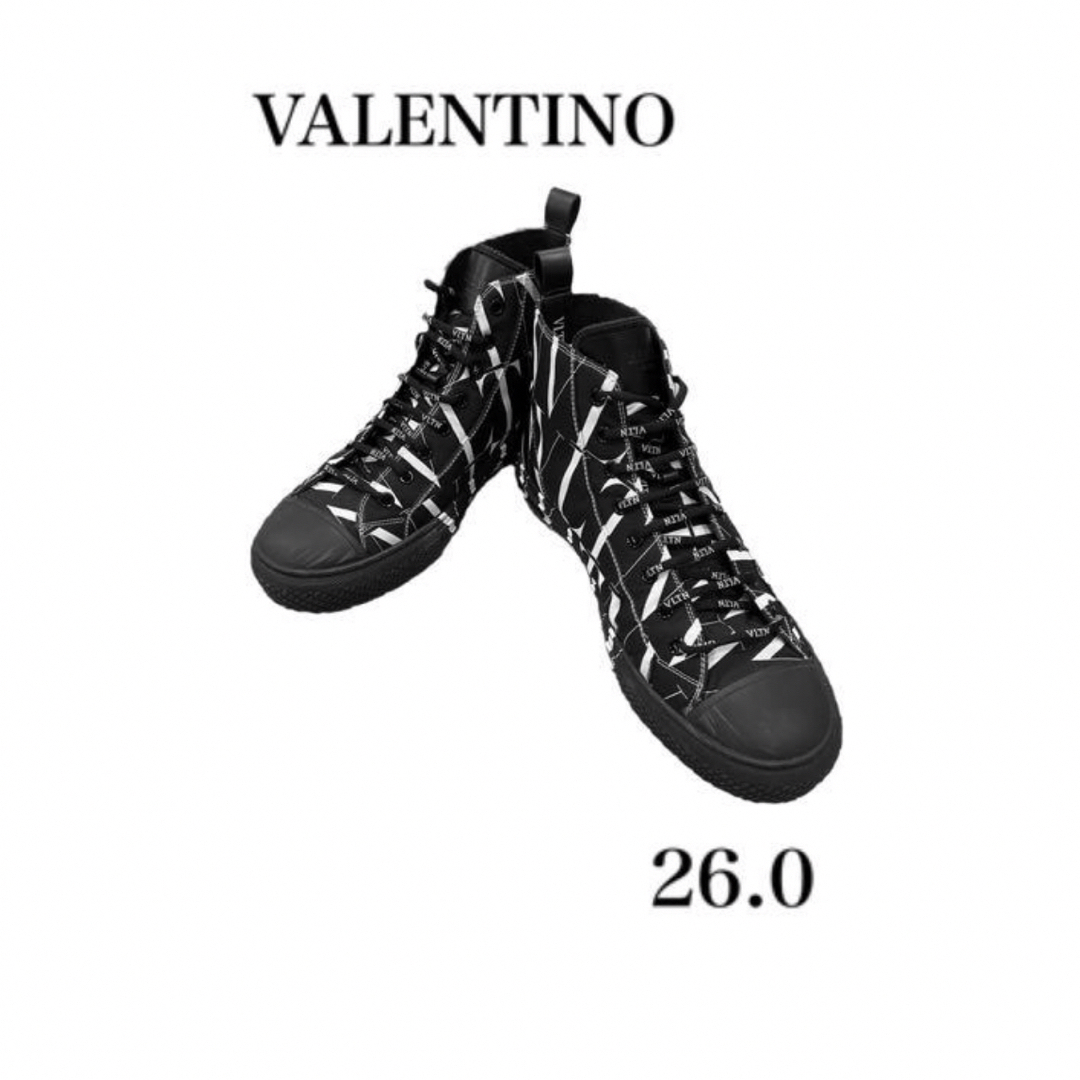 VALENTINO(ヴァレンティノ)の【超美品】VALENTINO GARAVANI◆ロゴ ハイカット 26cm メンズの靴/シューズ(スニーカー)の商品写真