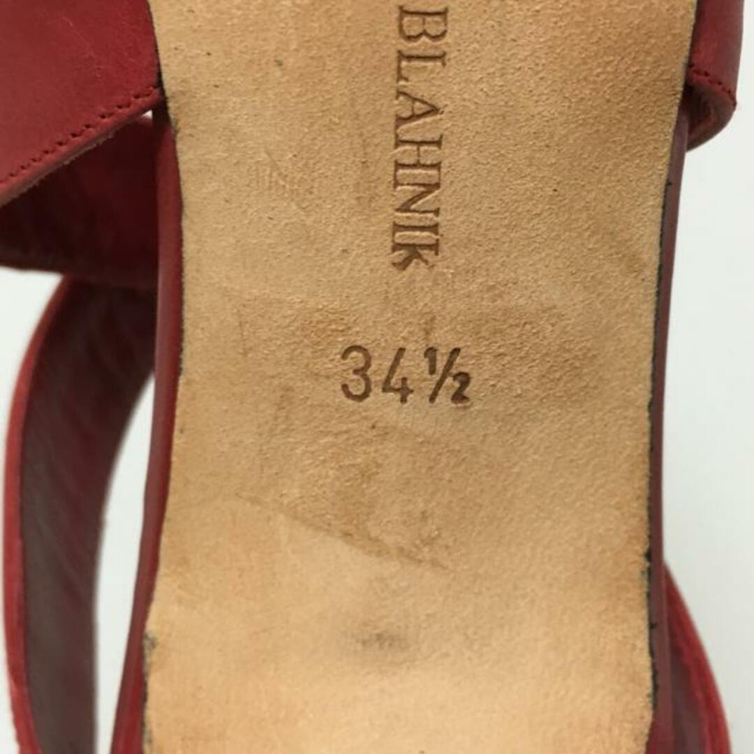 MANOLO BLAHNIK(マノロブラニク)のマノロブラニク サンダル 34 1/2 - レッド レディースの靴/シューズ(サンダル)の商品写真