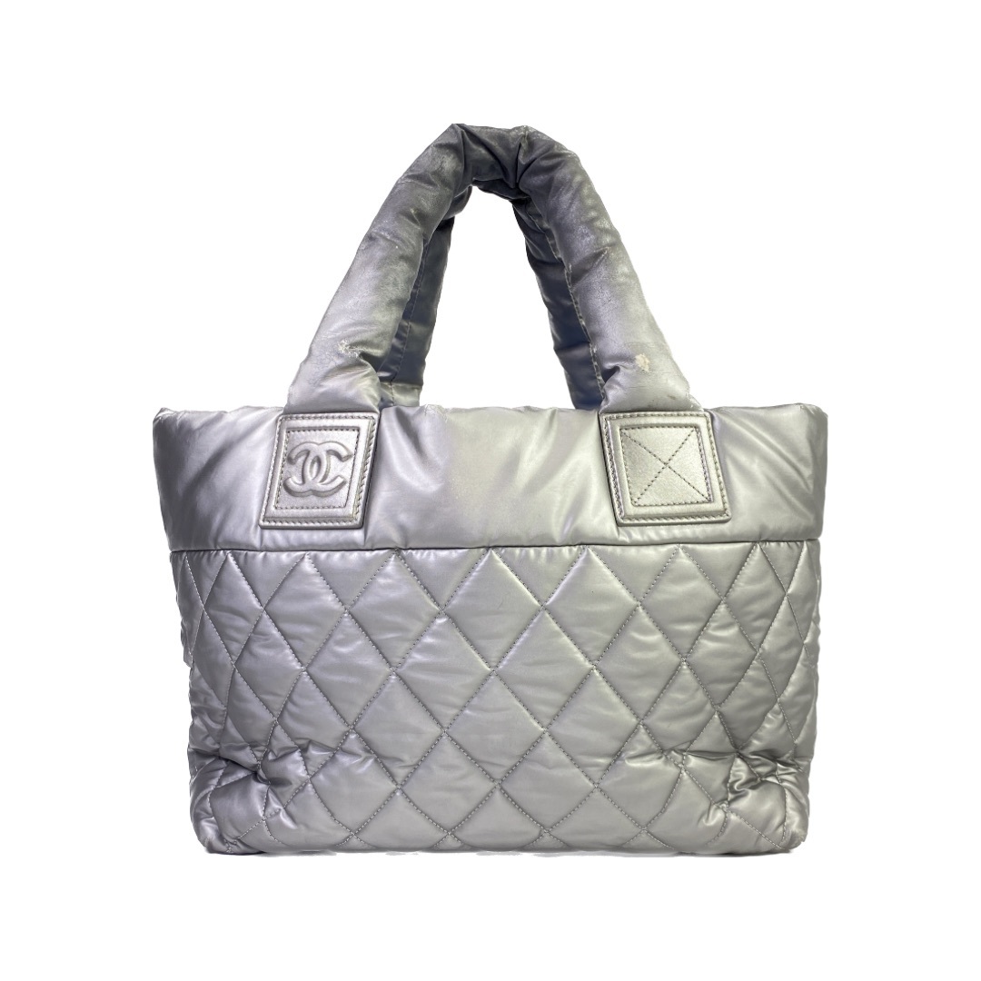 CHANEL(シャネル)のCHANEL シャネル コココクーン ナイロン ショルダーバッグ シルバー A-0848 レディースのバッグ(ハンドバッグ)の商品写真