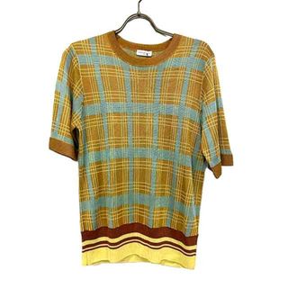 ドリスヴァンノッテン(DRIES VAN NOTEN)の【中古】DRIES VAN NOTEN ドリスヴァンノッテン トップス レディース 半袖ニット チェック サイズS(ニット/セーター)