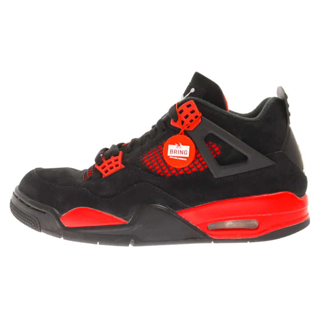 NIKE ナイキ AIR JORDAN4 RETRO RED THUNDER エアジョーダン4 レッド サンダー ハイカットスニーカー ブラック/レッド US9/27cm CT8527-016295センチワイズ