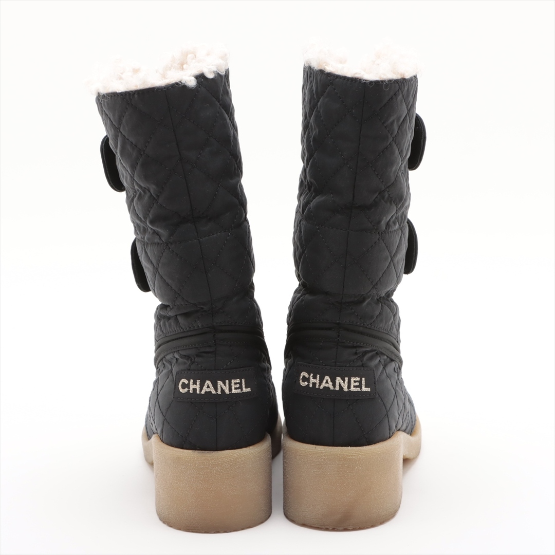 CHANEL(シャネル)のシャネル ココマーク マトラッセ パテントレザー×ファブリック 36 ブラ レディースの靴/シューズ(ブーツ)の商品写真