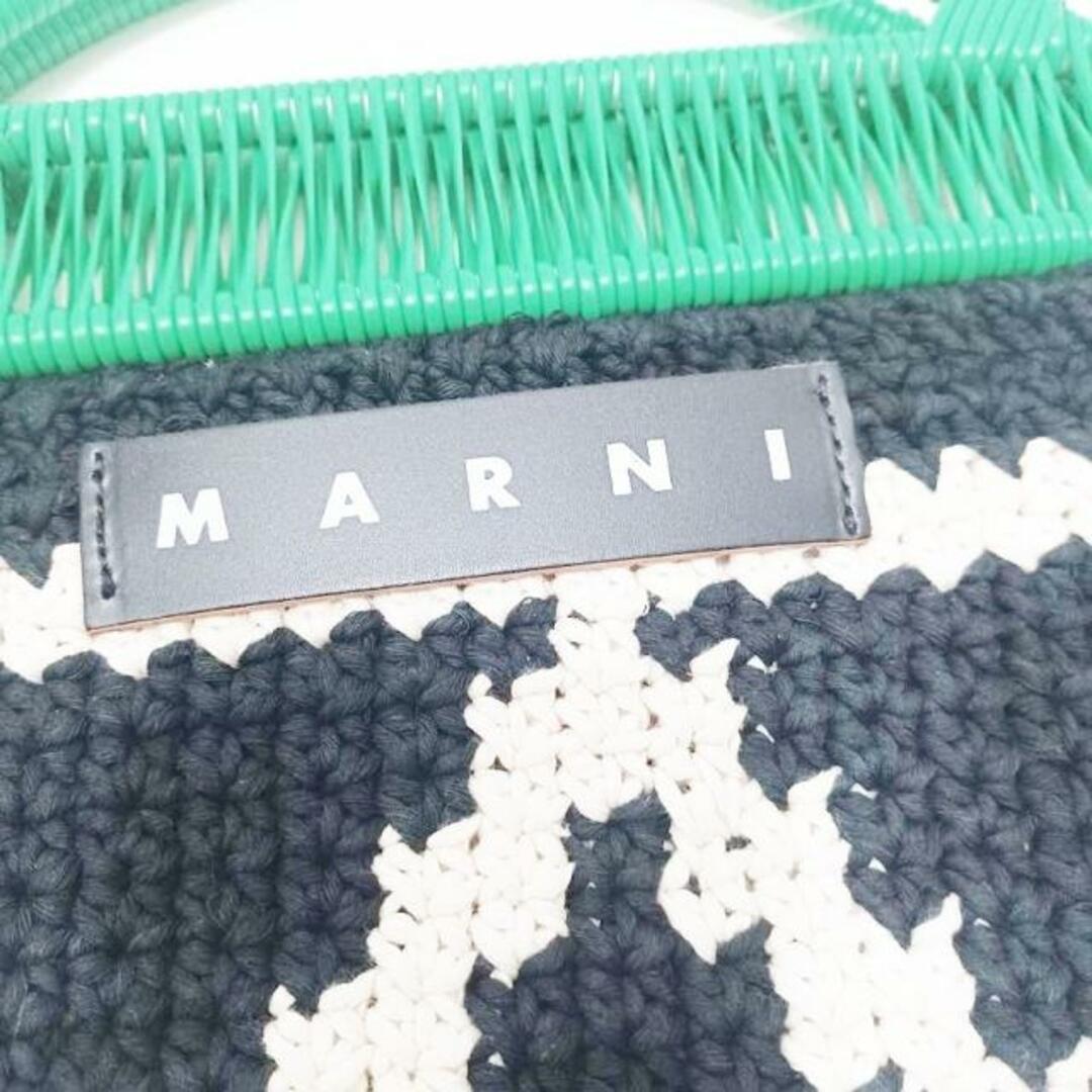 マルニ ハンドバッグ - 黒×白×グリーン