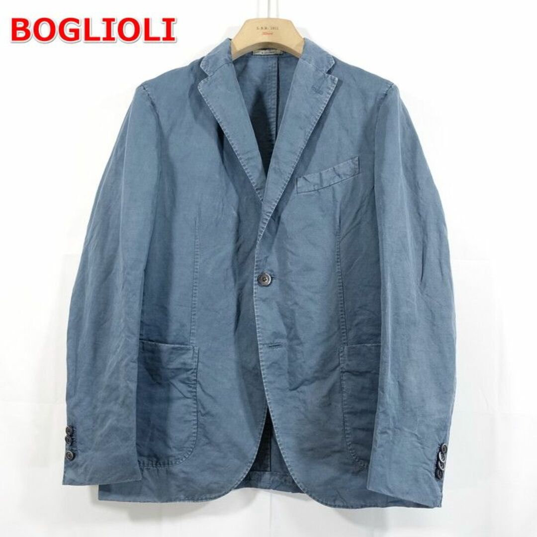 BOGLIOLI K.JACKET コットン ブルー系 ヘリンボーン 46