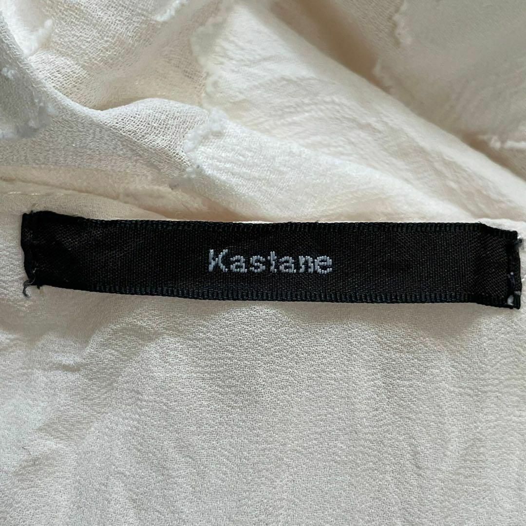 Kastane(カスタネ)のKastane (F) 総柄 刺繍 フレア ロングワンピース ベージュ Ｖネック レディースのワンピース(ロングワンピース/マキシワンピース)の商品写真