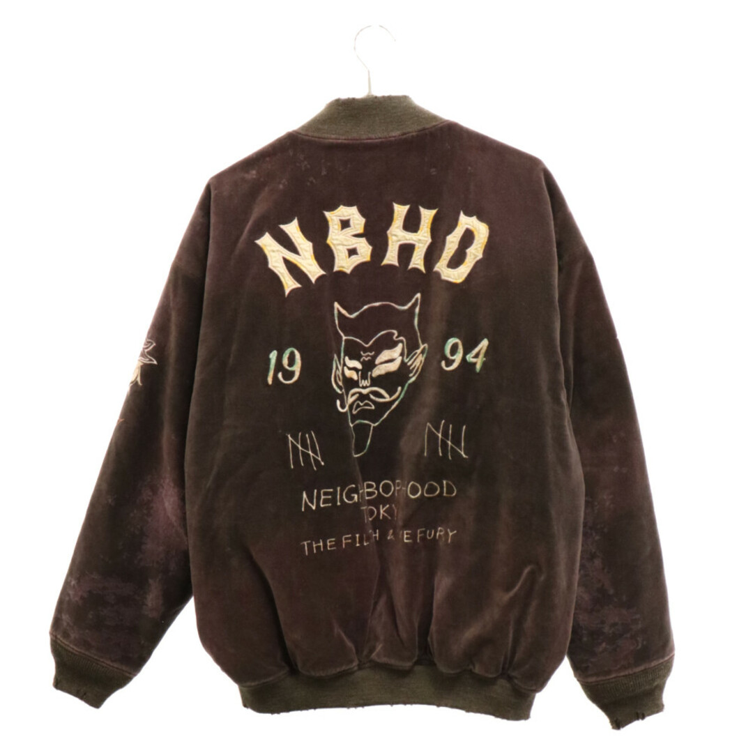 NEIGHBORHOOD(ネイバーフッド)のNEIGHBORHOOD ネイバーフッド 23AW SAVAGE SOUVENIR JACKET サベージスーベニアジャケット グレーパープル 232YTNH-JKM02 メンズのジャケット/アウター(フライトジャケット)の商品写真