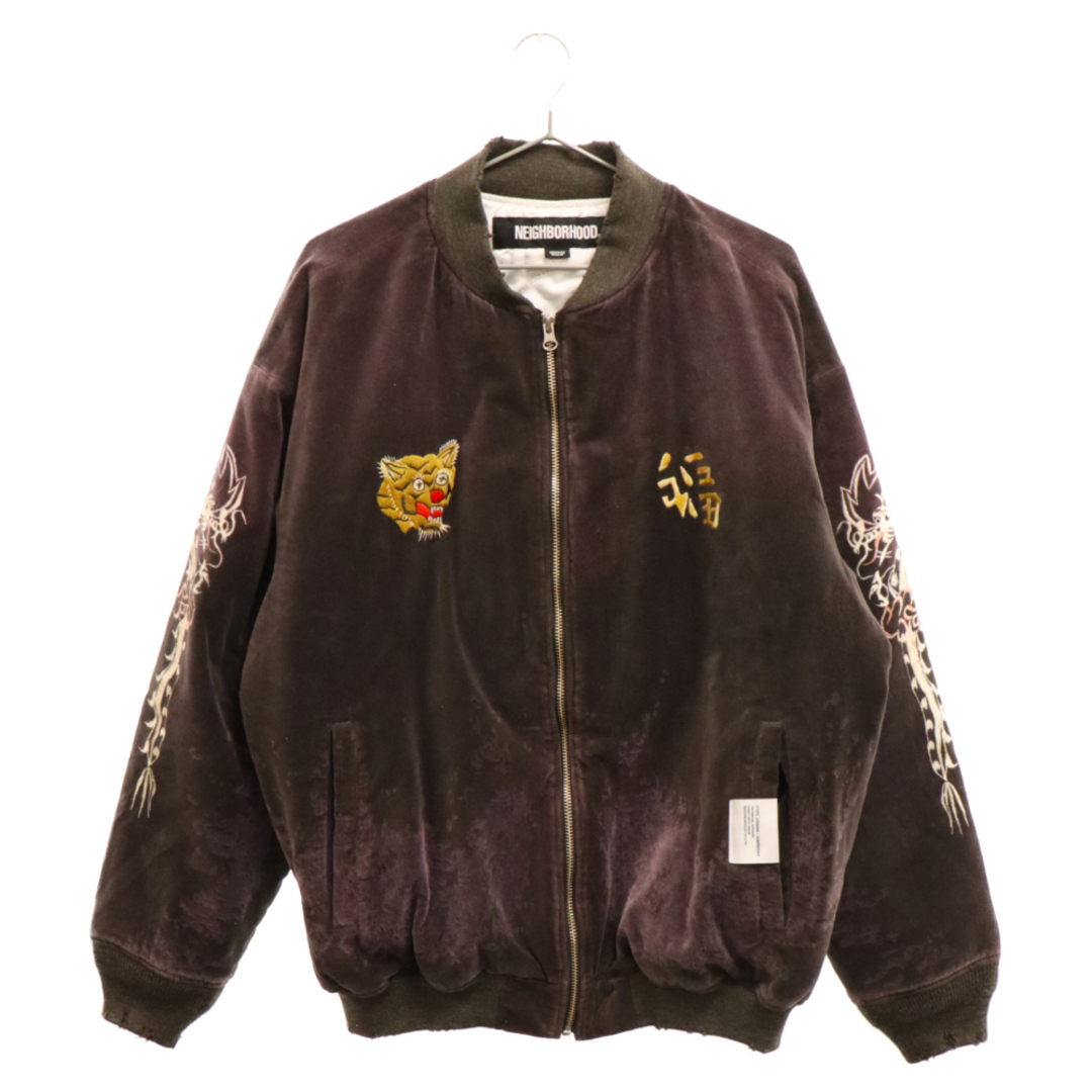 NEIGHBORHOOD(ネイバーフッド)のNEIGHBORHOOD ネイバーフッド 23AW SAVAGE SOUVENIR JACKET サベージスーベニアジャケット グレーパープル 232YTNH-JKM02 メンズのジャケット/アウター(フライトジャケット)の商品写真