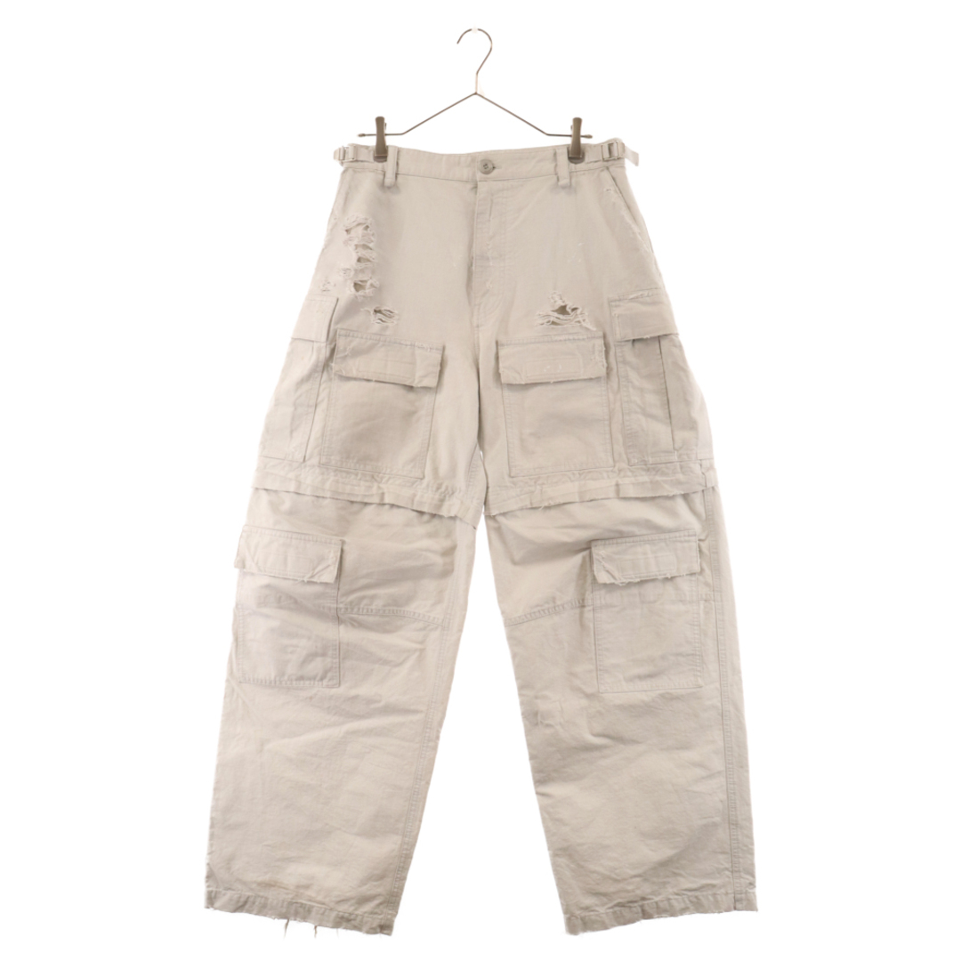 41センチワタリBALENCIAGA バレンシアガ 23AW Large Cargo Pants クラッシュマルチカーゴロングパンツ グレー 746493 TKP27