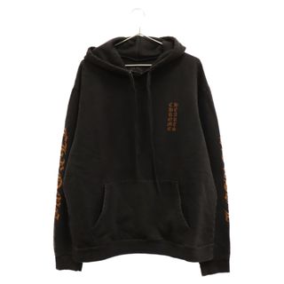 クロムハーツ(Chrome Hearts)のCHROME HEARTS クロムハーツ SWTSHRT PLVR 袖プリントプルオーバーパーカー ブラック/ブラウン(パーカー)