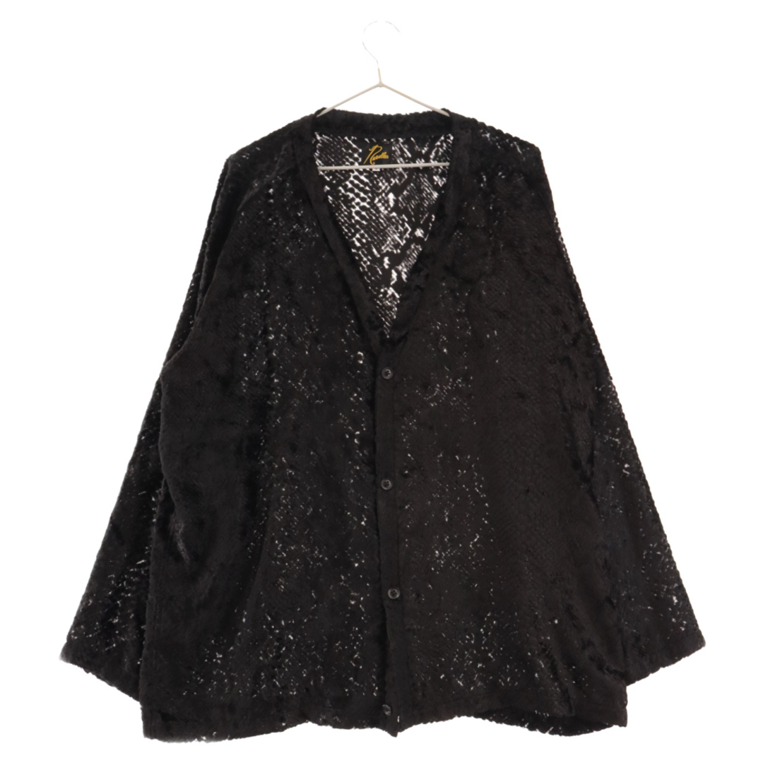 735センチ身幅Needles ニードルス 21AW Burnout Velvet Cardigan バーンアウト ベルベットカーディガン ブラック J0152