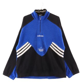 adidas アディダス 80S-90S VINTAGE 万国タグ ハーフジップフリースジャケット ブラック/ブルー