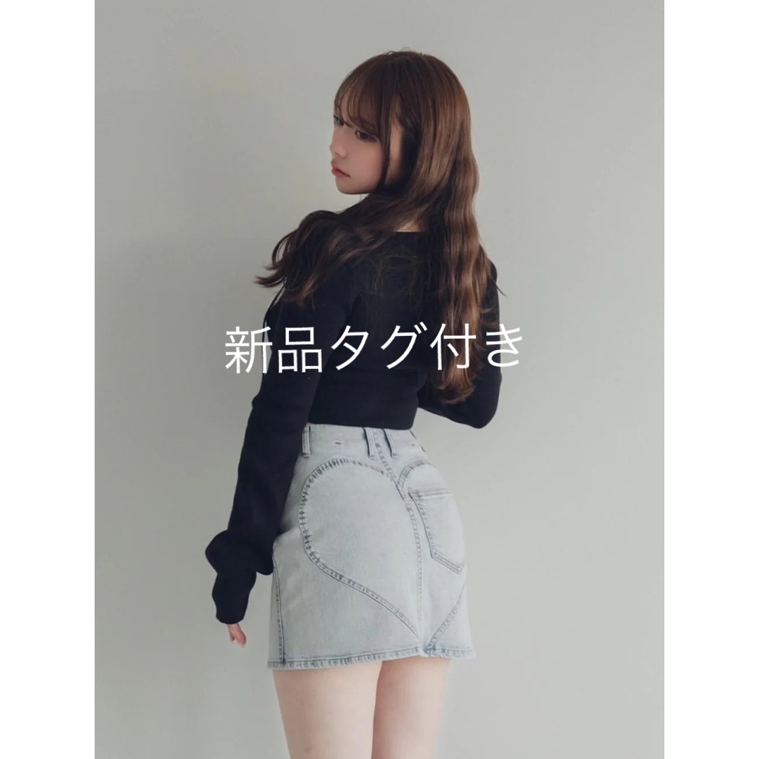 Bubbles(バブルス)の本日限定　Heart hip denim skirt レディースのパンツ(デニム/ジーンズ)の商品写真