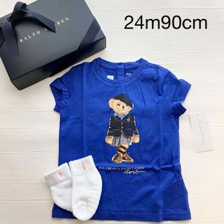 ラルフローレン(Ralph Lauren)の24m90cm   ラルフローレン　ベア　半袖　青(Tシャツ/カットソー)