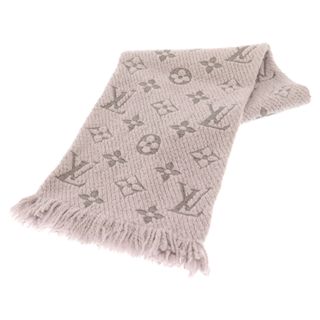 ルイヴィトン(LOUIS VUITTON)のLOUIS VUITTON ルイヴィトン エシャルプ ロゴマニア シルク混 ウールマフラー M74742 GM0137 グレー(マフラー)