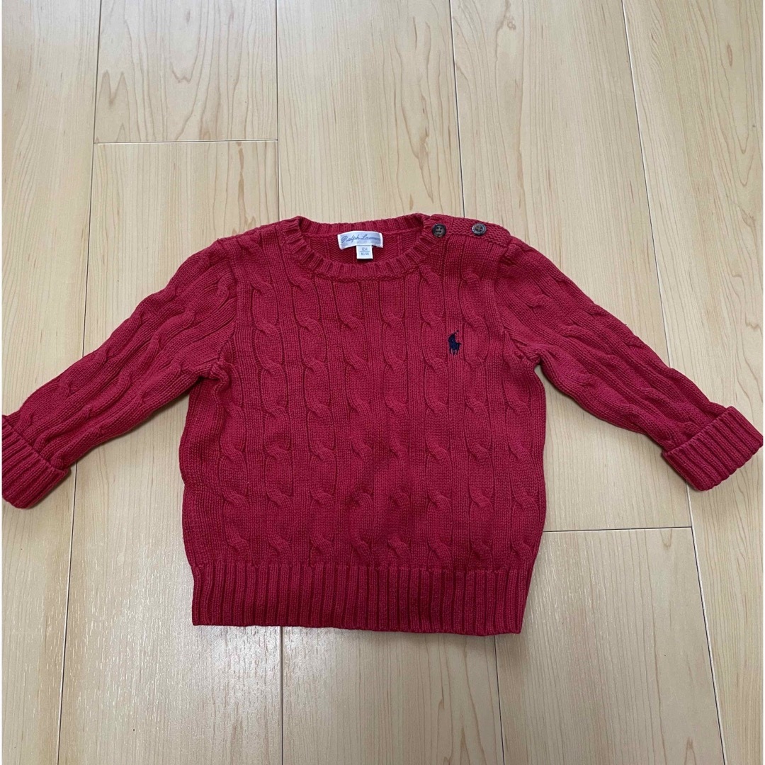 POLO RALPH LAUREN(ポロラルフローレン)のラルフローレン　ベビー　ケーブルニット　80センチ　美品 キッズ/ベビー/マタニティのベビー服(~85cm)(ニット/セーター)の商品写真