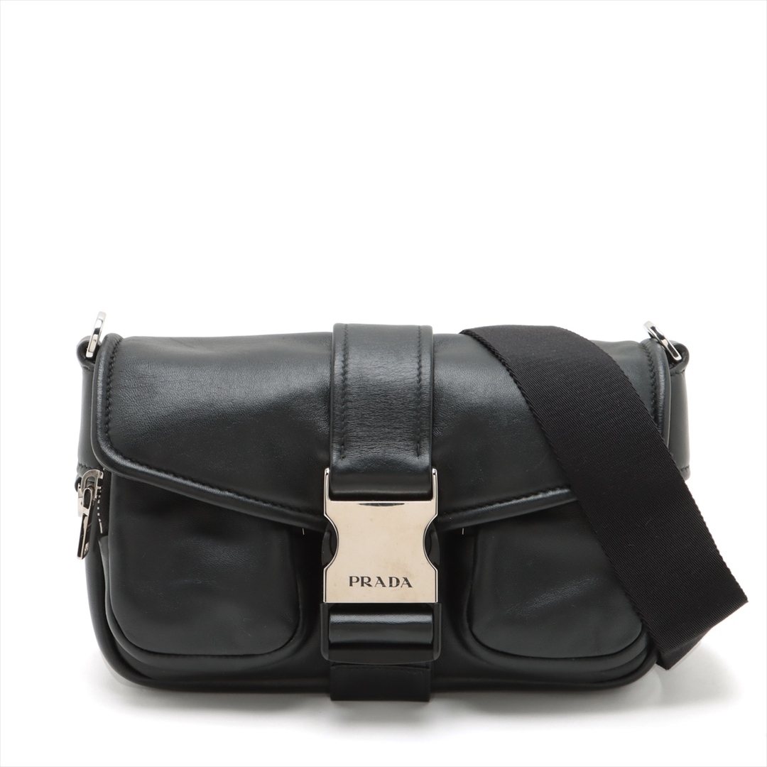 PRADA - プラダ  レザー  ブラック レディース ショルダーバッグ