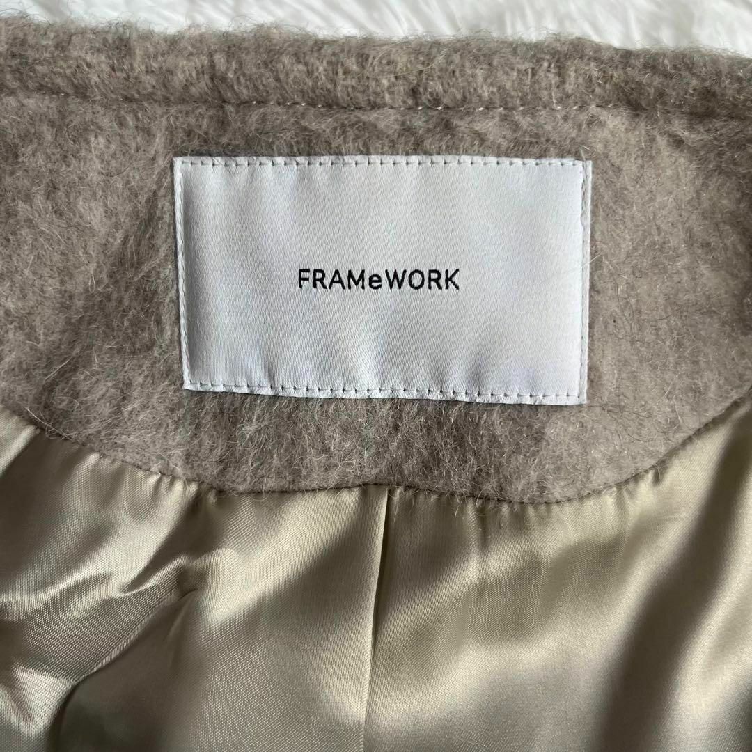 FRAMeWORK(フレームワーク)の【即完売】フレームワーク ファーコート ノーカラーガウンコート レディースのジャケット/アウター(毛皮/ファーコート)の商品写真