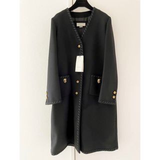 グッチ(Gucci)のGUCCI レグルス　ライオン　コート　ブラック　黒　44  グッチ　新品(ロングコート)