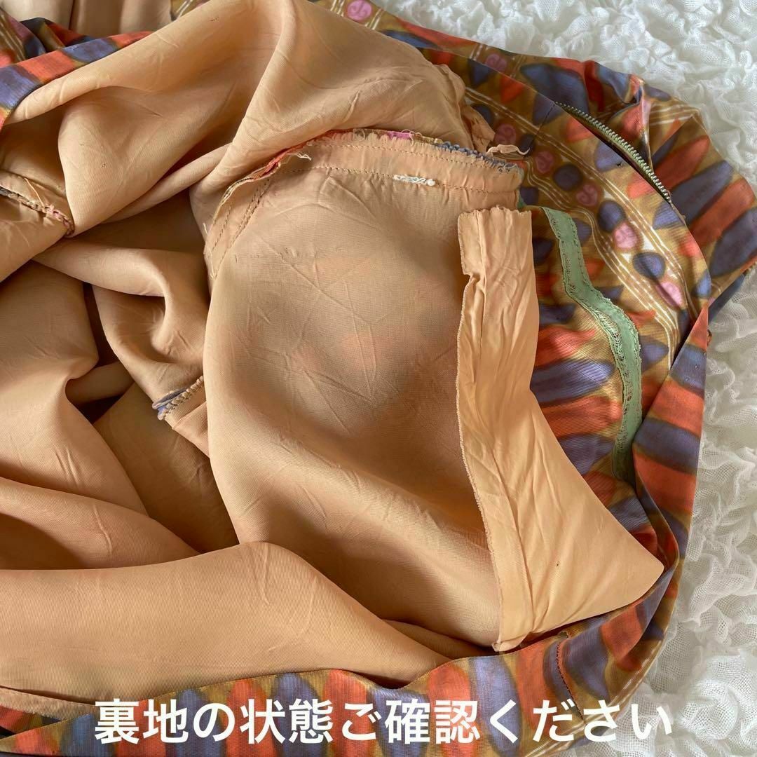 VINTAGE(ヴィンテージ)の50S～60S　レトロ　ワンピース　総プリント　NYNCOジップ レディースのワンピース(ひざ丈ワンピース)の商品写真