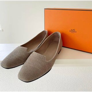 エルメス(Hermes)のHERMES モカシン　ローファー　ゴールド　36 フラットシューズ　エルメス(ローファー/革靴)