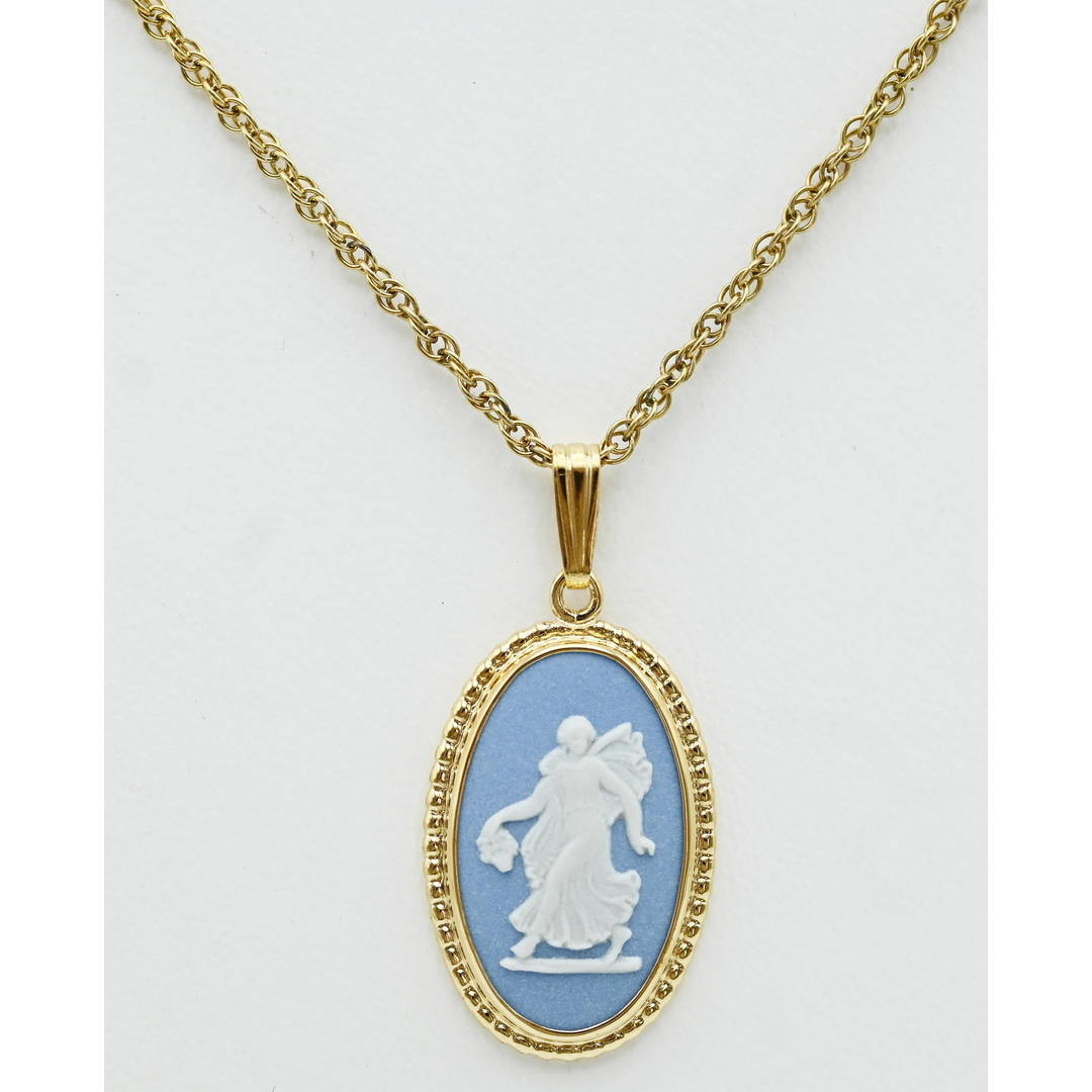 WEDGWOOD(ウェッジウッド)のM01 WEDGWOOD ウエッジウッド ジャスパー カメオ GP ネックレス ゴールド/ブルー レディースのアクセサリー(ネックレス)の商品写真