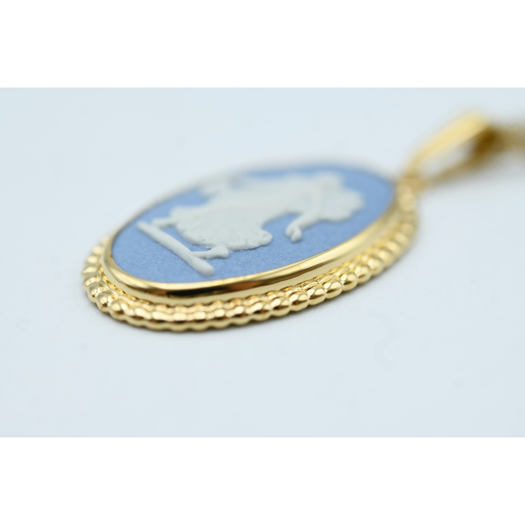 WEDGWOOD(ウェッジウッド)のM01 WEDGWOOD ウエッジウッド ジャスパー カメオ GP ネックレス ゴールド/ブルー レディースのアクセサリー(ネックレス)の商品写真