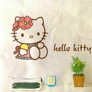 Hello kitty【大型版】キティちゃん全身、英字　ウォールステッカー(その他)