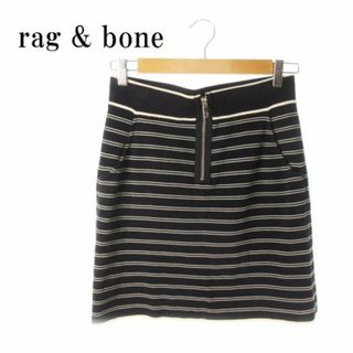 ラグアンドボーン(Rag & Bone)のラグアンドボーン タイトスカート ボーダー S 黒 210630YH8A(ミニスカート)