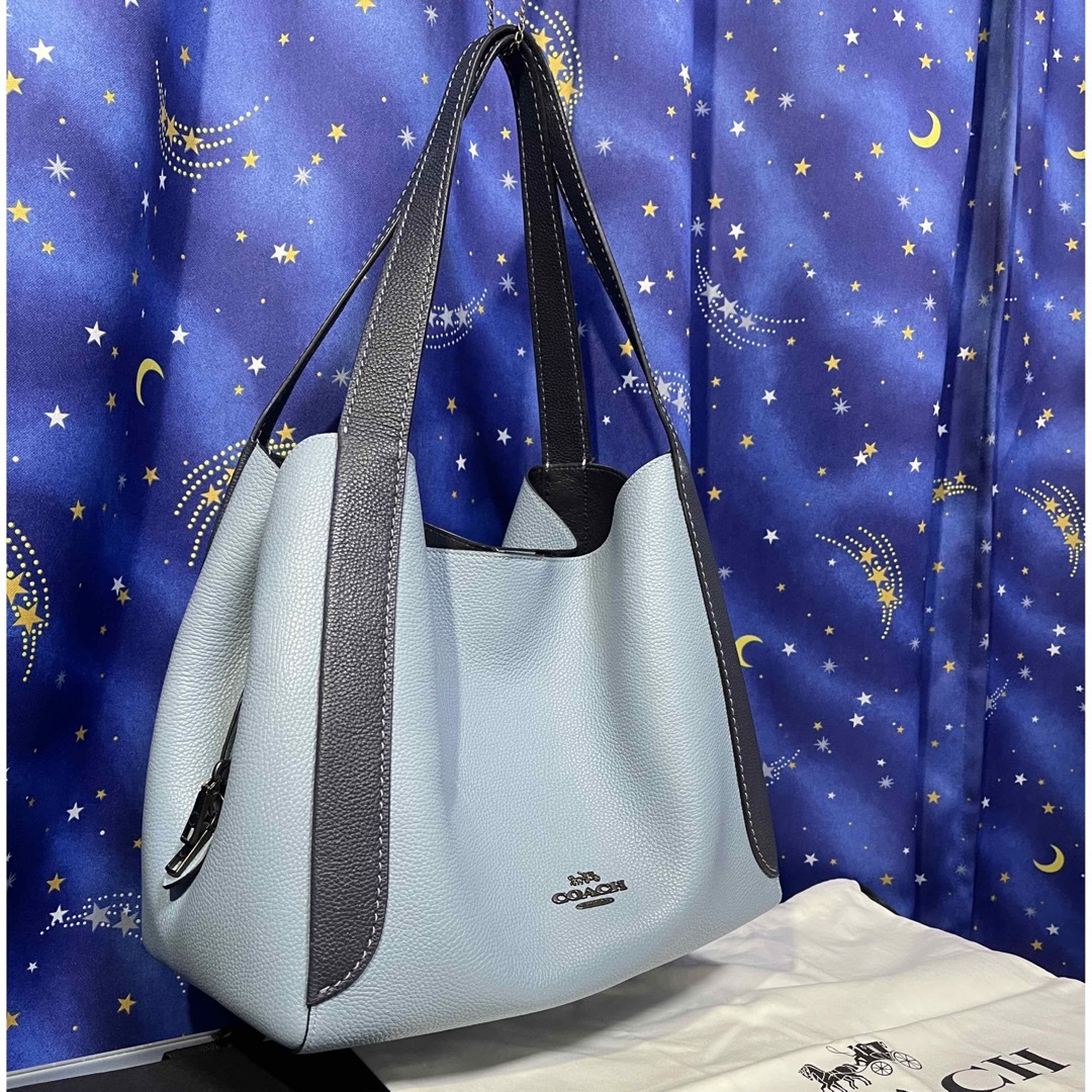 【美品】COACH ハドリー 2way トートバッグ キャンバス ブルー