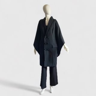 Yohji Yamamoto ヨウジヤマモト モコモコロングコート　黒