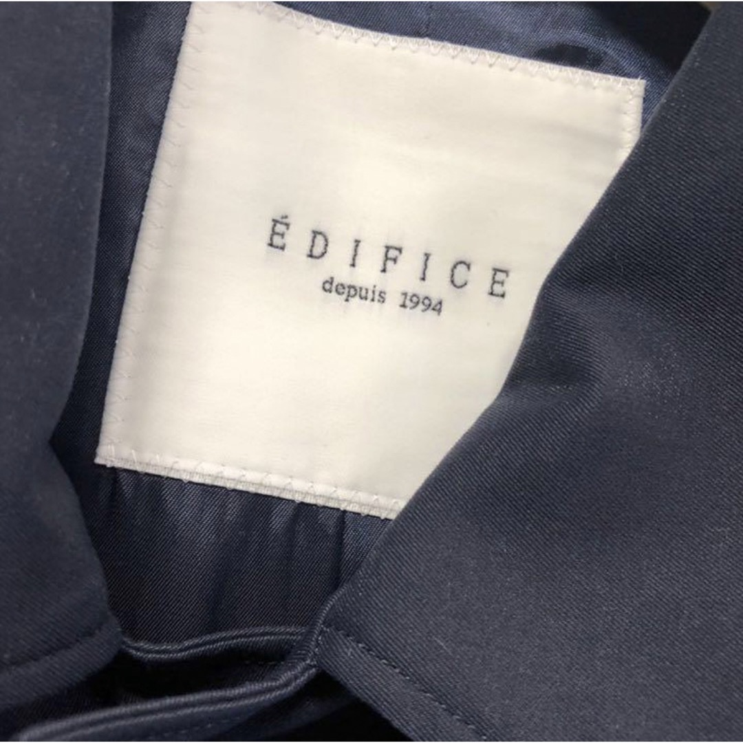 EDIFICE(エディフィス)のEDIFICE ステンカラーコート 紺　ネイビー　L エディフィス メンズのジャケット/アウター(ステンカラーコート)の商品写真