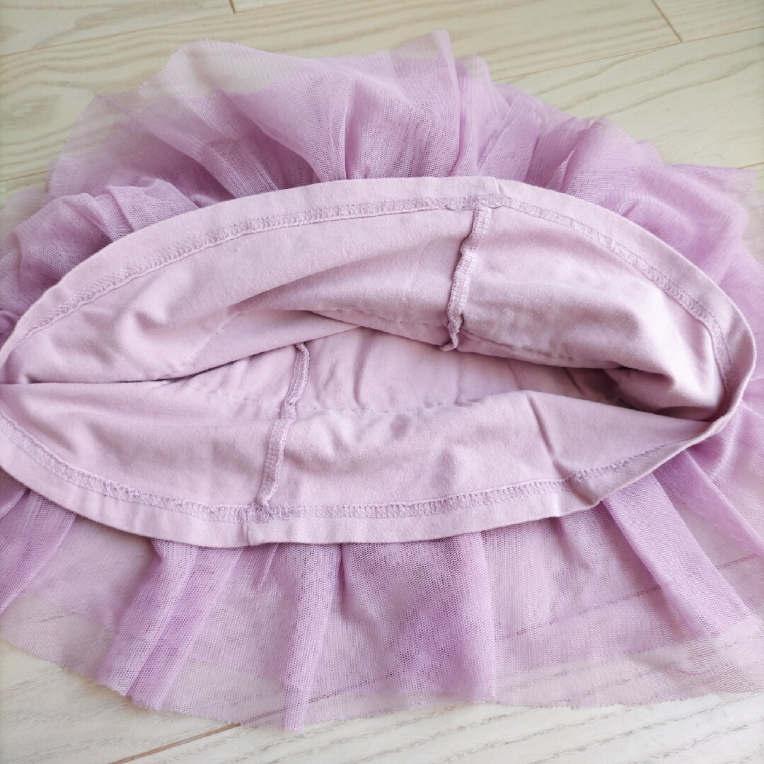 TORIDORY(トリドリー)のトリドリー ３段フリル チュールスカート 95 紫 キッズ/ベビー/マタニティのキッズ服女の子用(90cm~)(スカート)の商品写真