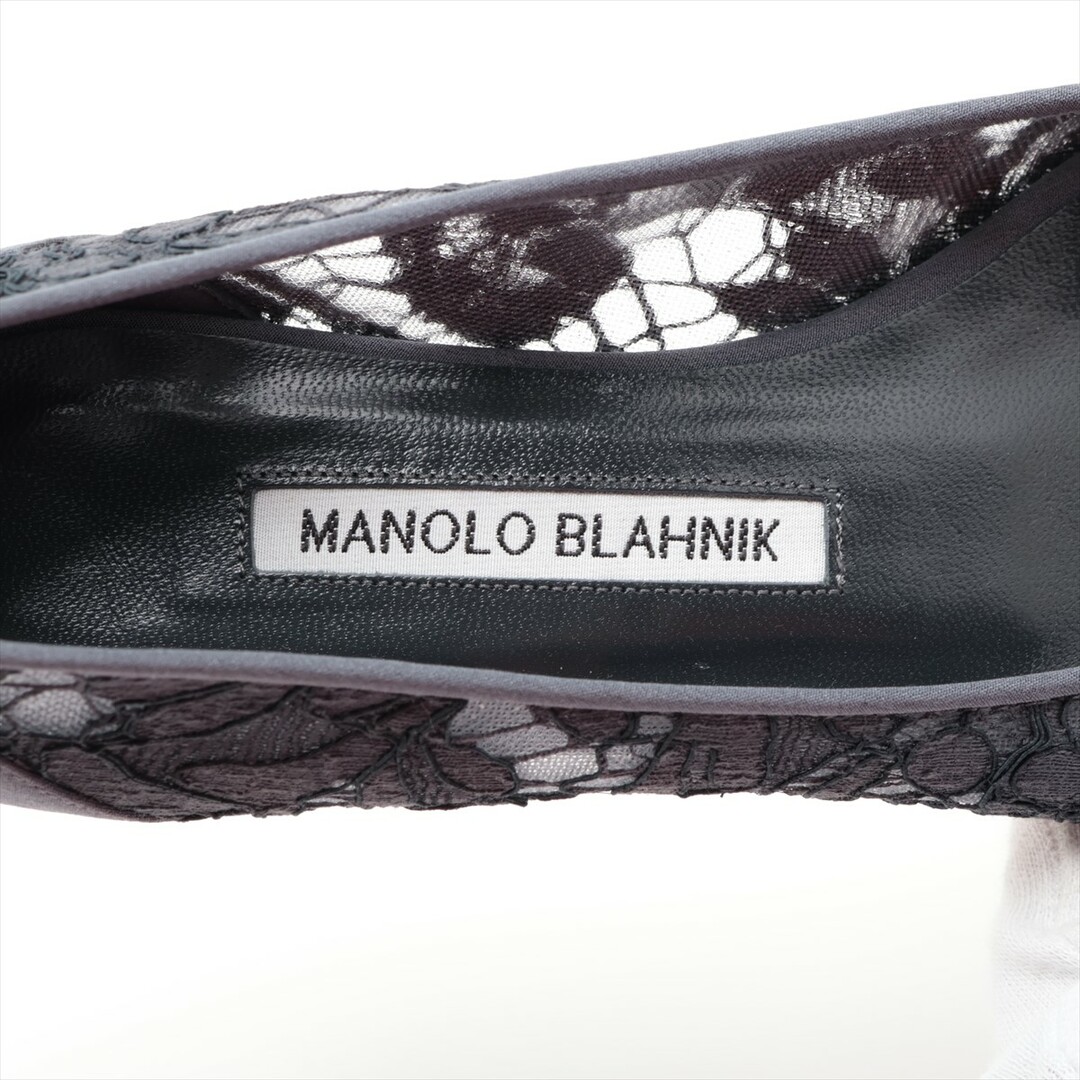 MANOLO BLAHNIK(マノロブラニク)のマノロブラニク ハンギシ サテン×レース 35 ネイビー レディース その レディースの靴/シューズ(その他)の商品写真