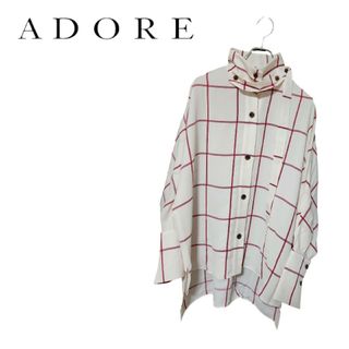 アドーア(ADORE)のADORE アドーア ジャガードビッグウィンドーペンブラウス チェック 38(シャツ/ブラウス(長袖/七分))