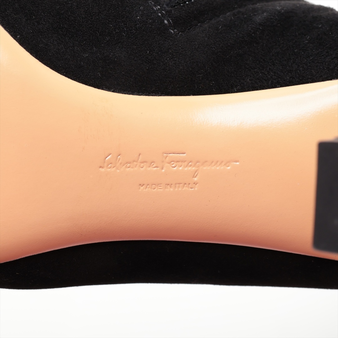 Salvatore Ferragamo(サルヴァトーレフェラガモ)のフェラガモ  レザー×スエード 8 ブラック レディース ブーツ レディースの靴/シューズ(ブーツ)の商品写真