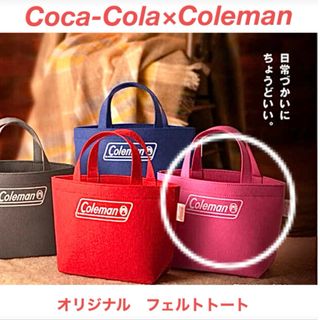 コールマン(Coleman)のCoca Cola × Coleman  フェルトトート（ピンク）　非売品(ノベルティグッズ)