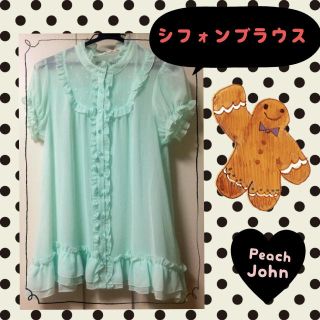 ピーチジョン(PEACH JOHN)のPJ★アイスグリーンのシフォンブラウス(シャツ/ブラウス(半袖/袖なし))