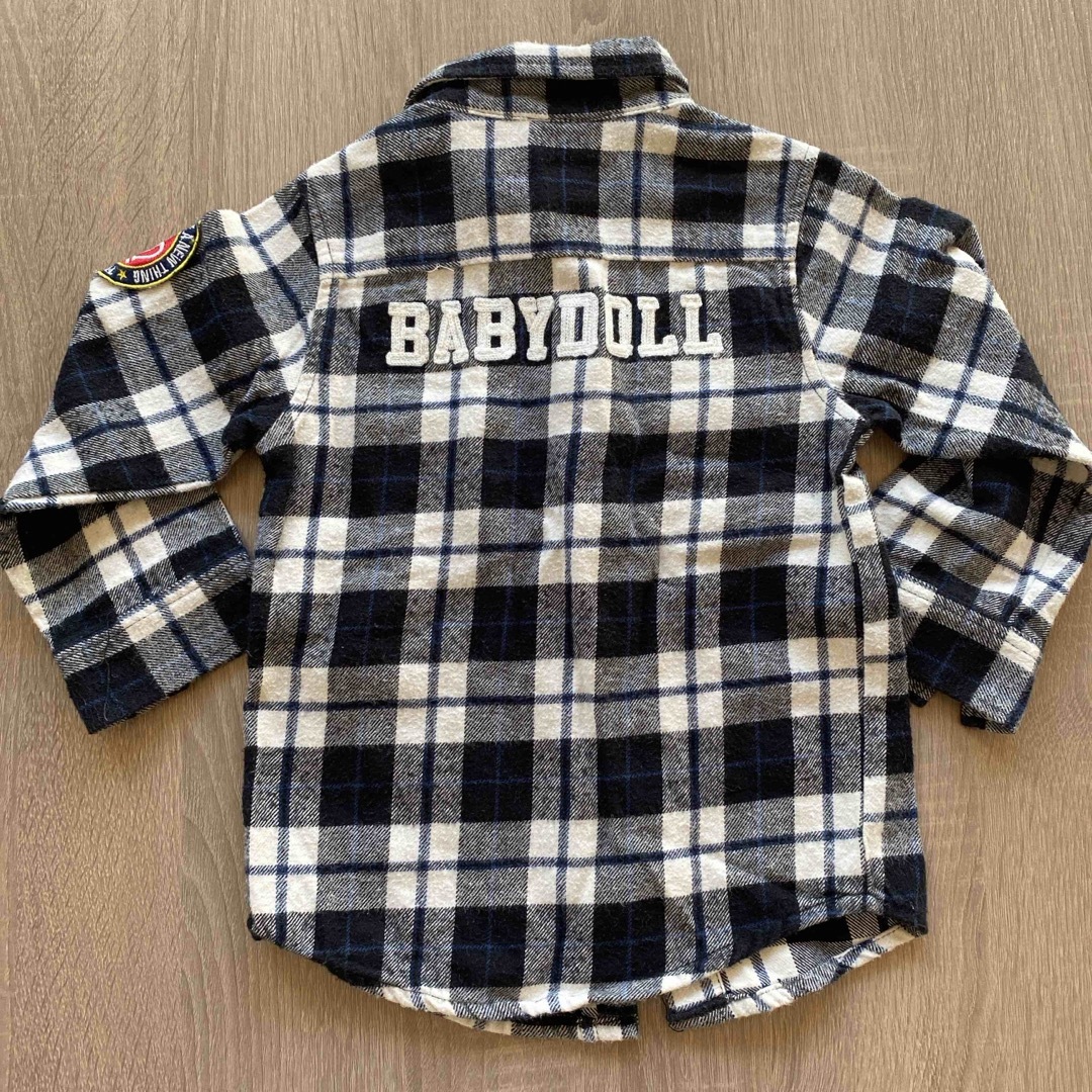 BABYDOLL(ベビードール)の黒チェックシャツ　100 キッズ/ベビー/マタニティのキッズ服男の子用(90cm~)(ブラウス)の商品写真