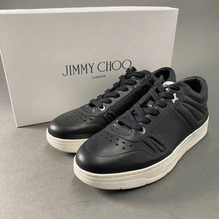 ジミーチュウ(JIMMY CHOO)の1A24 《美品》  JIMMY CHOO ジミーチュウ ローカットスニーカー レースアップ シューズ 靴 スター パンチング HAWAII M TCO 41 1/2 ブラック レザー ソフトカーフ カーフスキン ハワイ(スニーカー)