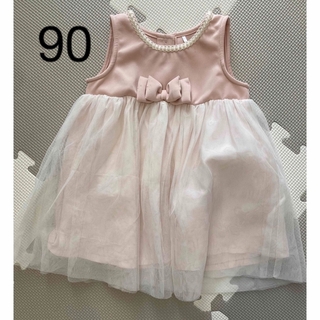 チュール　ドレス　結婚式　バースデー　フォト　リボン　ピンク　子供服　ワンピース(ドレス/フォーマル)