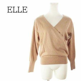 ELLE - エル カシュクールセーター 長袖 38 ピンクベージュ 220325AH2A