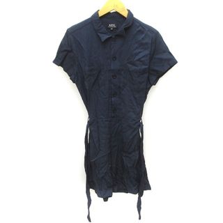 A.P.C - アーペーセー A.P.C. オーバーオール 半袖 リボン 紺 ネイビー XS