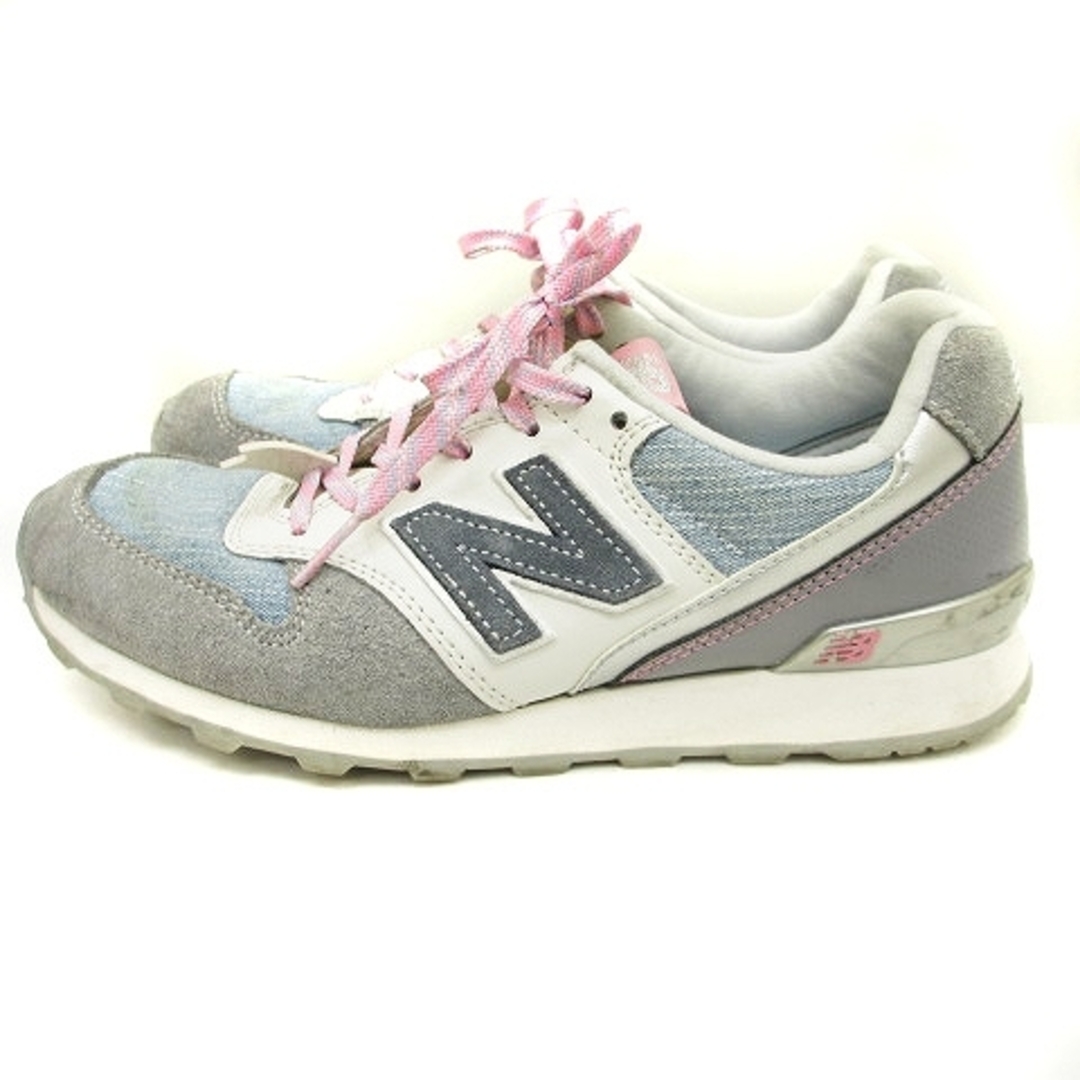 New Balance(ニューバランス)のニューバランス 996 スニーカー グレー 白 ピンク ライトブルー 23cm レディースの靴/シューズ(スニーカー)の商品写真