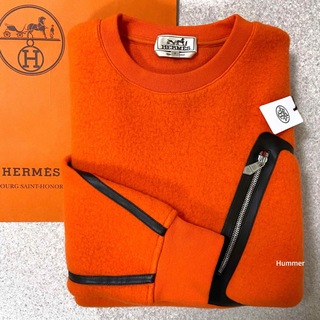 エルメス(Hermes)の国内正規品 未使用 S エルメス ウール×カシミヤ レザー トレーナー セーター(スウェット)