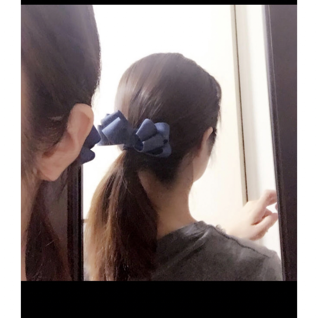 リボン　ヘアゴム ハンドメイドのアクセサリー(ヘアアクセサリー)の商品写真