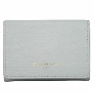 バレンシアガバッグ(BALENCIAGA BAG)の本物 バレンシアガ BALENCIAGA センシャル ミニ 折財布 コンパクトウォレット レザー グレー 490621 Essential Mini 財布 ウォレット 中古(財布)