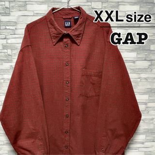 ギャップ(GAP)のオールドギャップ　90s　00s　ネルシャツ　チェック柄　レッド　赤　USA古着(シャツ)